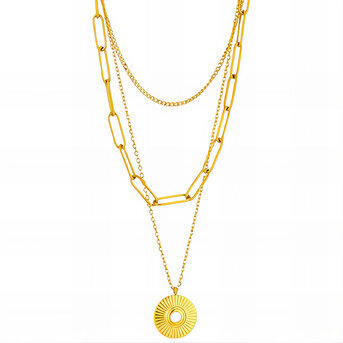Necklace, 18K Gold Plated Steel