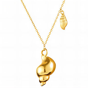 "Shells" Necklace, 18K Gold Plated Steel