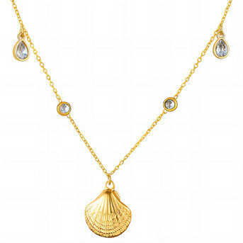 "Seashell" Necklace, 18K Gold Plated Steel