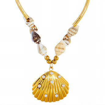 "Seashells" Necklace, 18K Gold Plated Steel