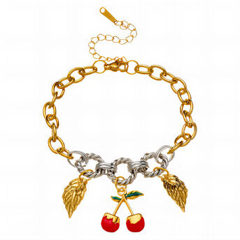 "Cherry" Bracelet, 18K Gold Plated Steel