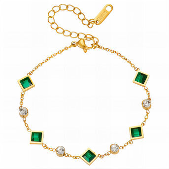 Bracelet, 18K Gold Plated Steel