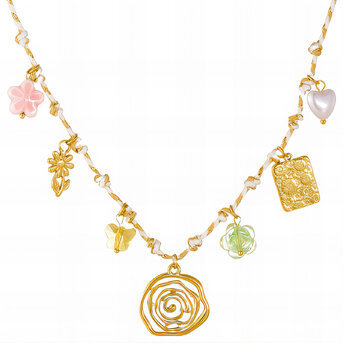 Necklace, 18K Gold Plated Steel