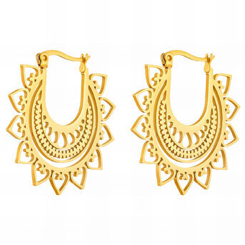 "Hearts" Earrings, 18K Gold Plated Steel