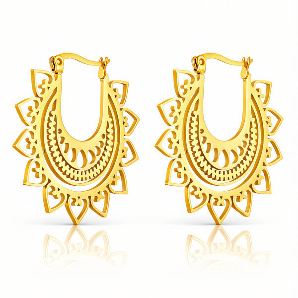 "Hearts" Earrings, 18K Gold Plated Steel