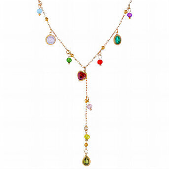 Necklace, 18K Gold Plated Steel