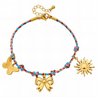 "Bow" Bracelet, 18K Gold Plated Steel