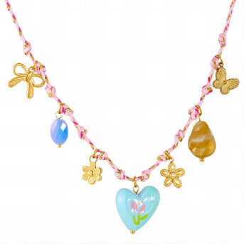 "Heart" Necklace, 18K Gold Plated Steel