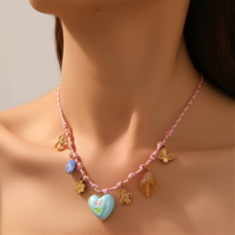"Heart" Necklace, 18K Gold Plated Steel