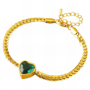 "Heart" Bracelet, 18K Gold Plated Steel