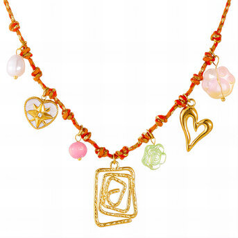 Necklace, 18K Gold Plated Steel