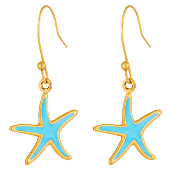 "Starfishes" Earrings, 18K Gold Plated Steel