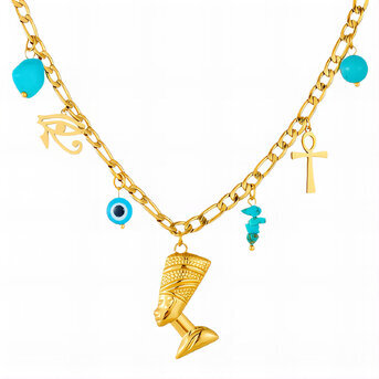 "Evil eyes" Necklace, 18K Gold Plated Steel