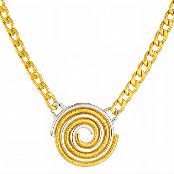 Necklace, 18K Gold Plated Steel