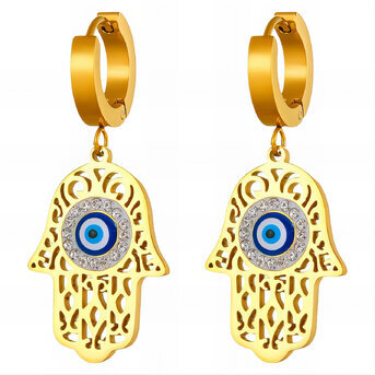 "Evil eyes" Earrings, 18K Gold Plated Steel