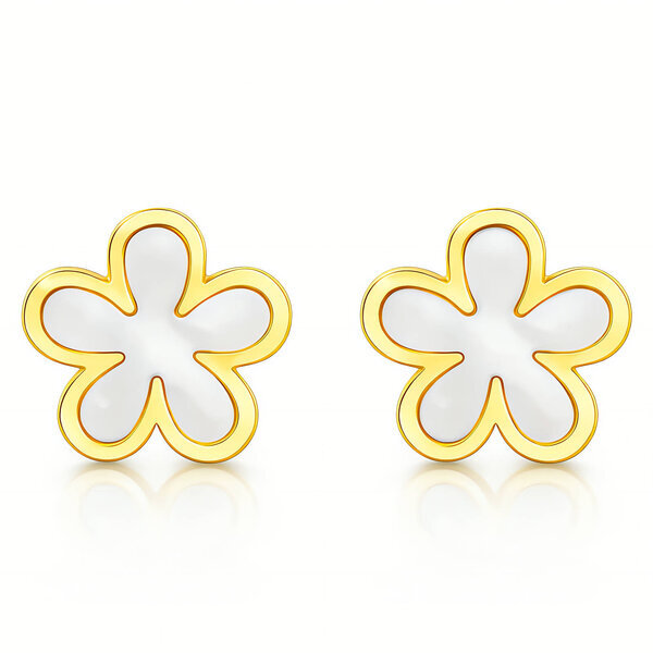 "Flower Meadow" Earrings, 18K Gold Plated Steel