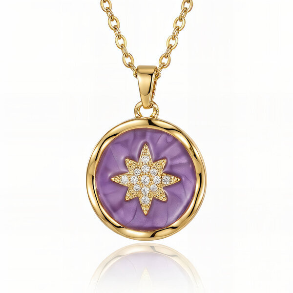 "Star" Necklace, 18K Gold Plated Steel