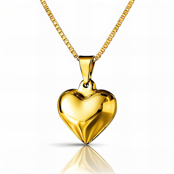 "Heart" Necklace, 18K Gold Plated Steel