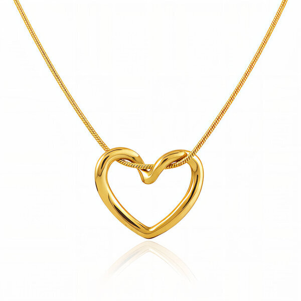"Heart" Necklace, 18K Gold Plated Steel