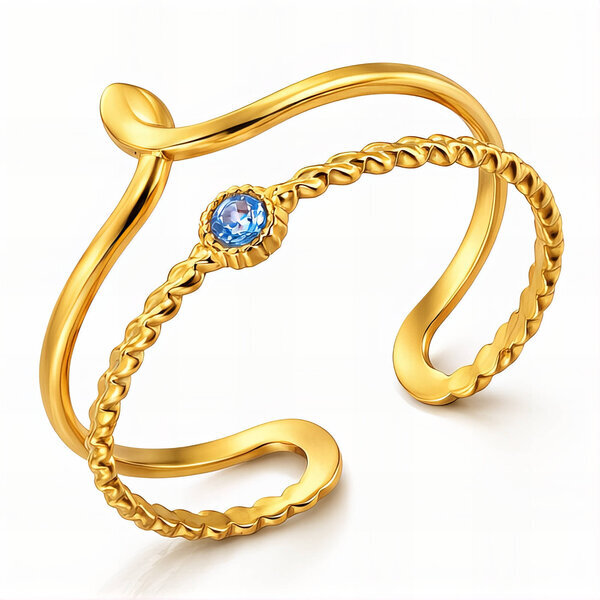 Ring, 18K Gold Plated Steel