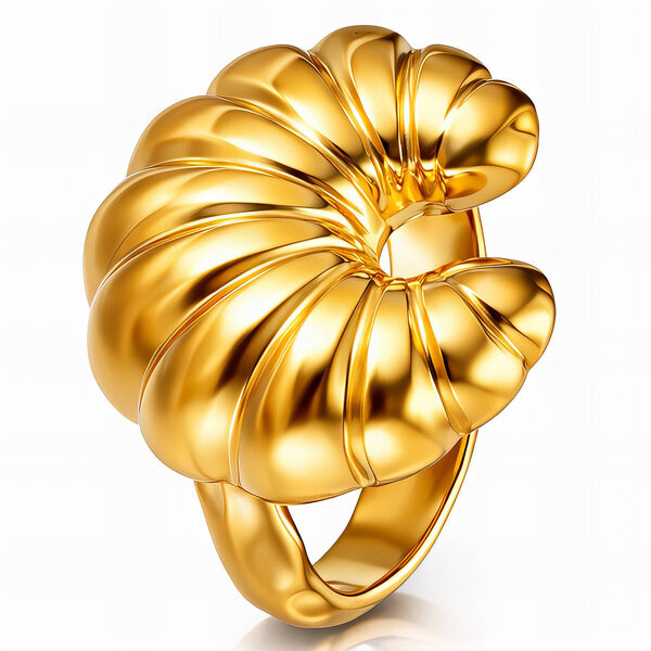 Ring, 18K Gold Plated Steel