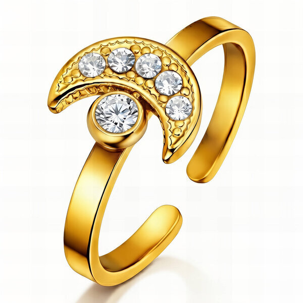 Ring, 18K Gold Plated Steel