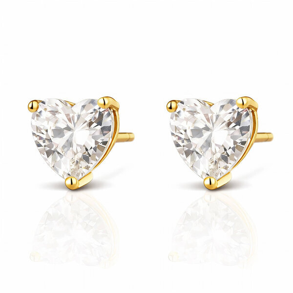 "Hearts" Earrings, 18K Gold Plated Steel