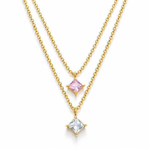 Necklace, 18K Gold Plated Steel