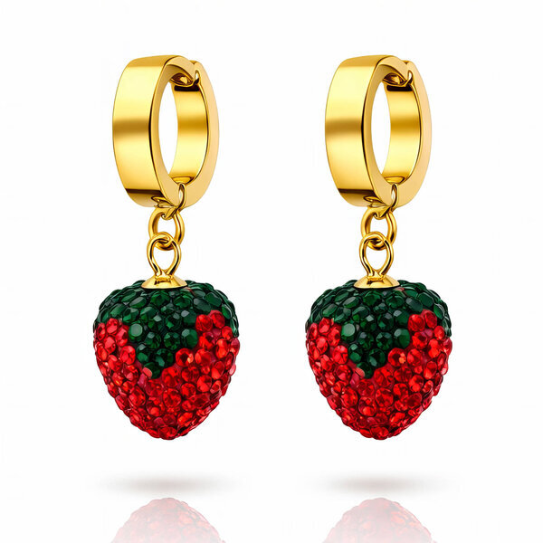 "Berries" Earrings, 18K Gold Plated Steel