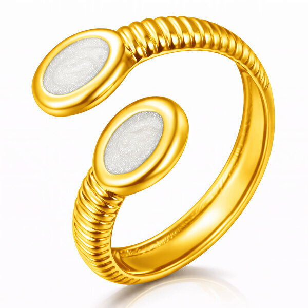 Ring, 18K Gold Plated Steel