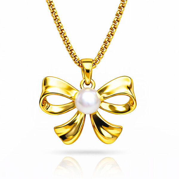 Necklace, 18K Gold Plated Steel