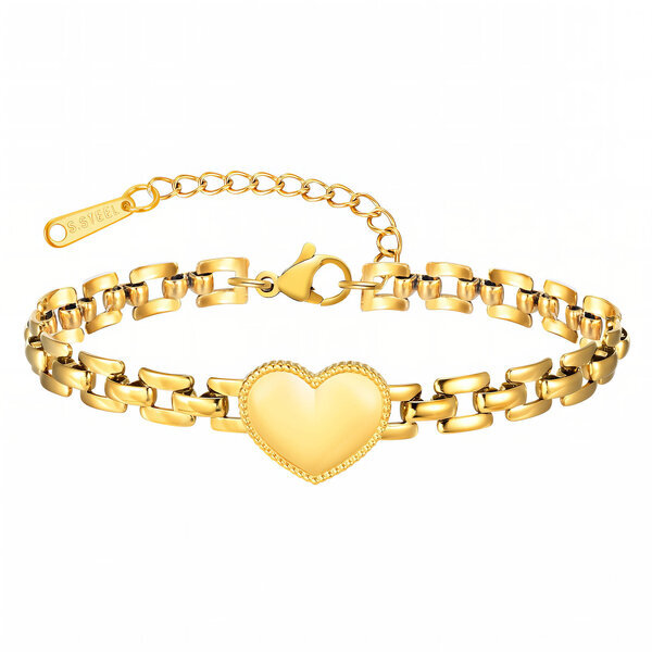 Bracelet, 18K Gold Plated Steel