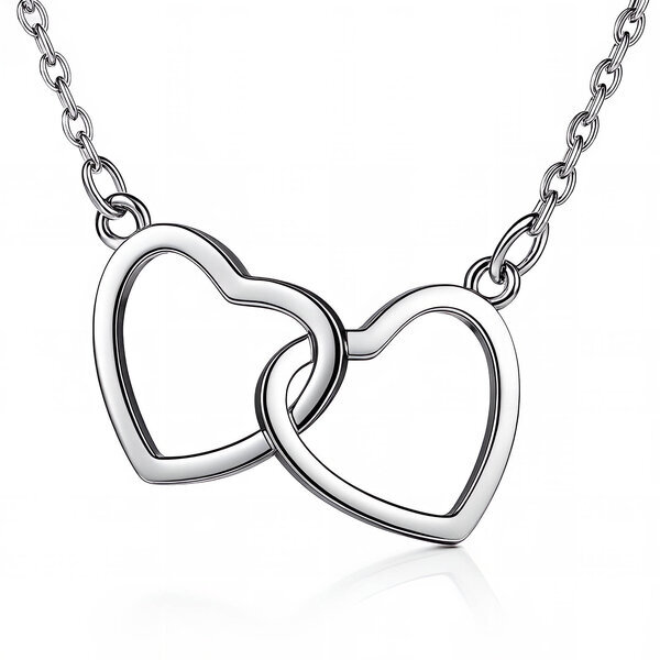 "Hearts" Necklace, Stainless Steel