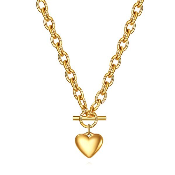 Necklace, 18K Gold Plated Steel