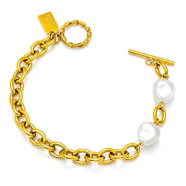 Bracelet, 18K Gold Plated Steel
