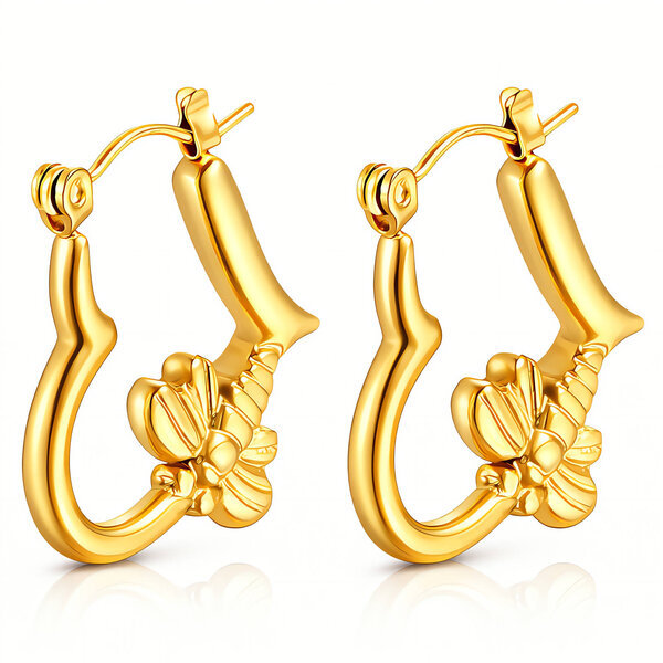 "Bees" Earrings, 18K Gold Plated Steel
