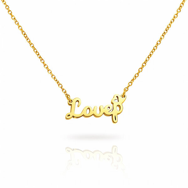 "Letter" Necklace, 18K Gold Plated Steel