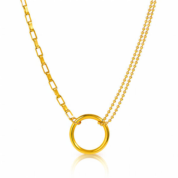 Necklace, 18K Gold Plated Steel