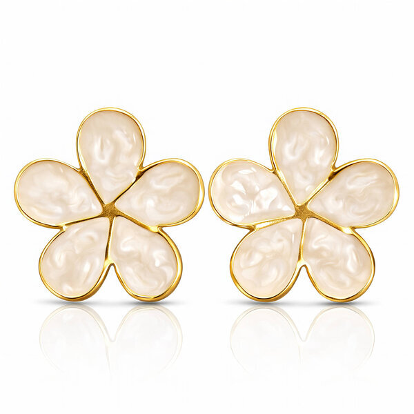 "Flowers" Earrings, 18K Gold Plated Steel