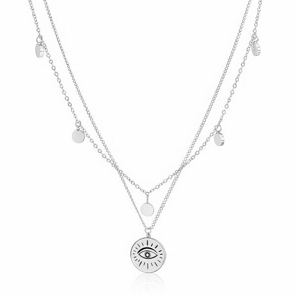"Evil Eye" Necklace, Stainless Steel