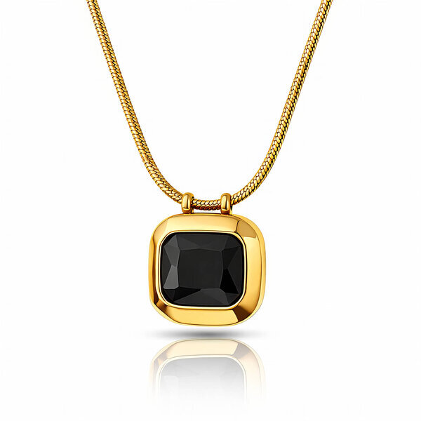 Necklace, 18K Gold Plated Steel