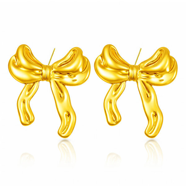 Earrings, 18K Gold Plated Steel