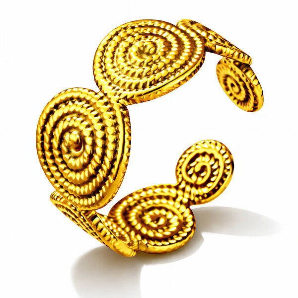 Ring, 18K Gold Plated Steel