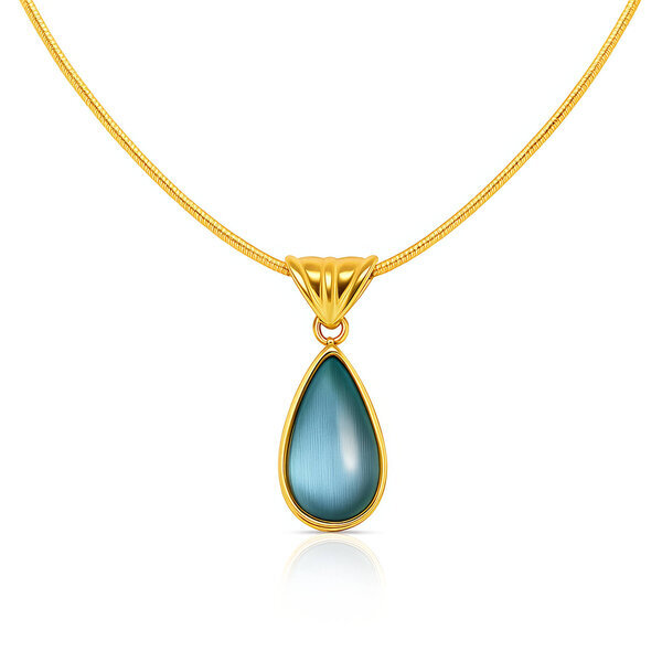 "Teardrop" Necklace, 18K Gold Plated Steel