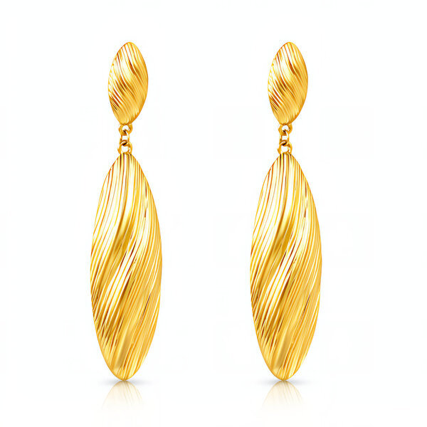 Earrings, 18K Gold Plated Steel