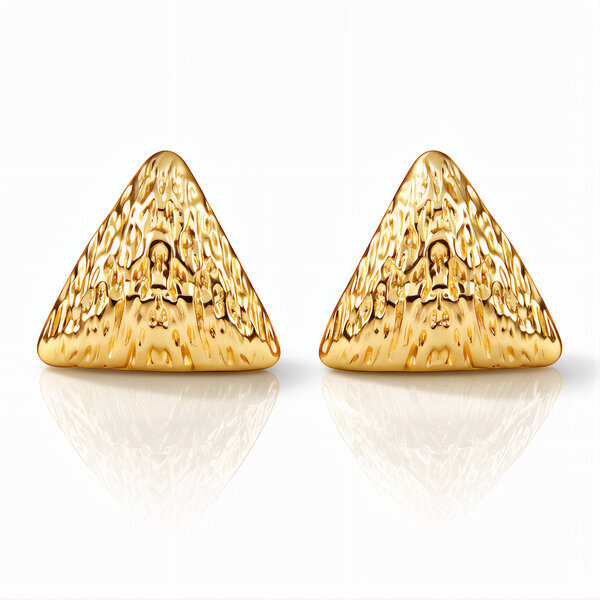 Earrings, 18K Gold Plated Steel