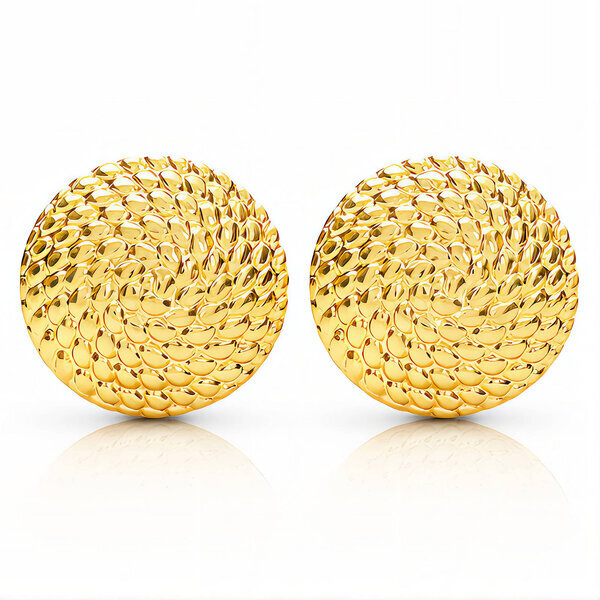 Earrings, 18K Gold Plated Steel