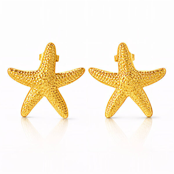 "Starfishs" Earrings, 18K Gold Plated Steel