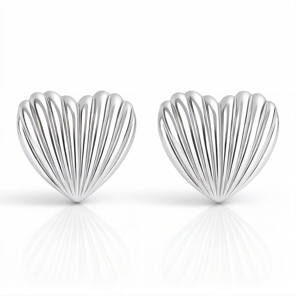 "Hearts" Earrings, Stainless Steel