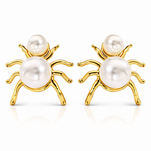 "Spiders" Earrings, 18K Gold Plated Steel